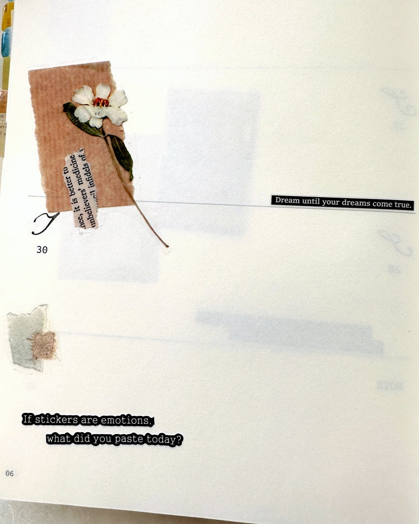 Yusworld - Woven Whispers kiss-cut glitter tape SAMPLES (healing phrases for journaling)