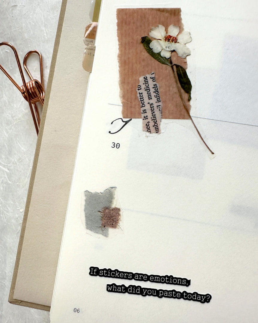 Yusworld - Woven Whispers kiss-cut glitter tape SAMPLES (healing phrases for journaling)