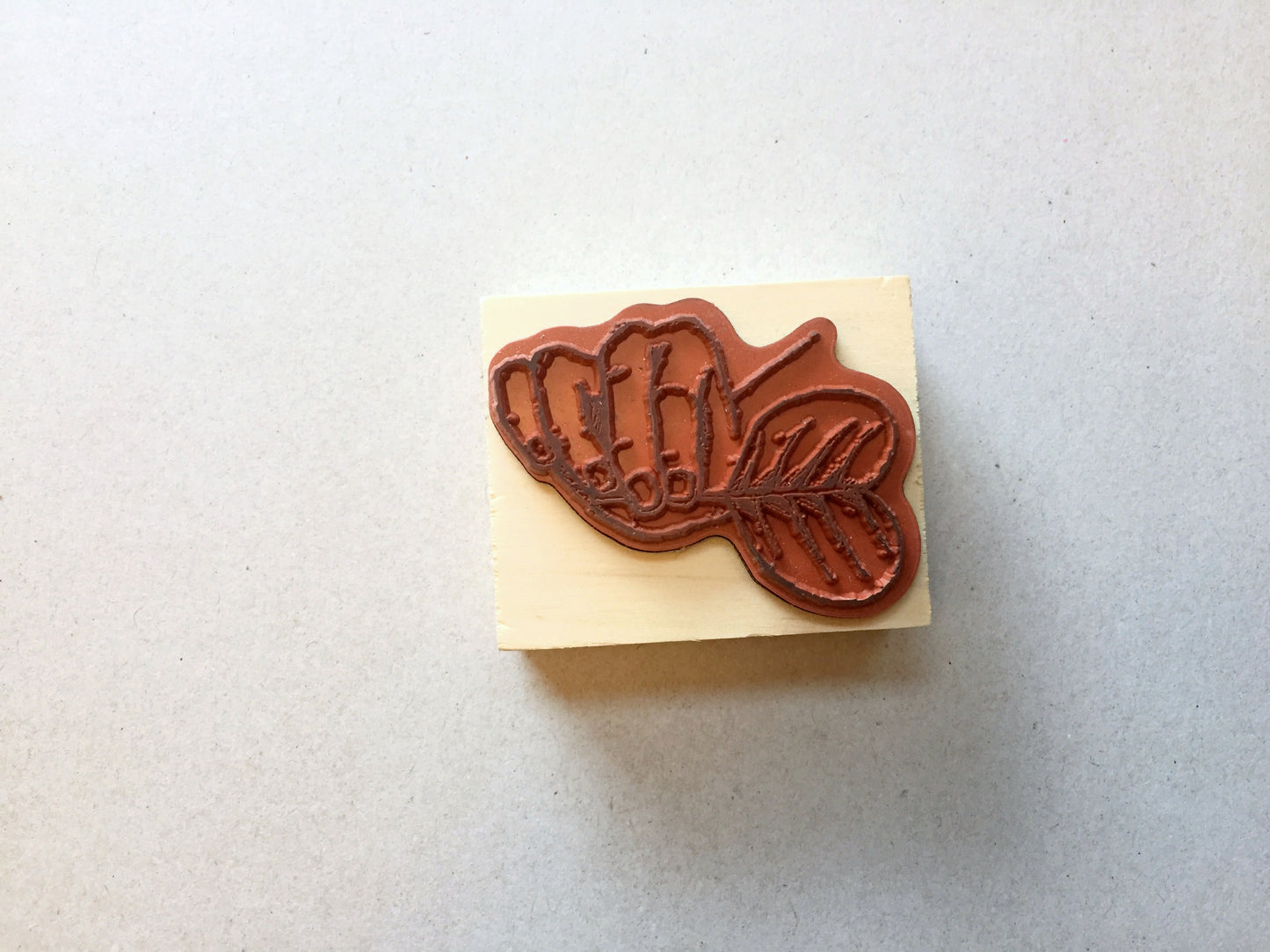 Yusworld - hand with leaf rubber stamp [Pre-loved]