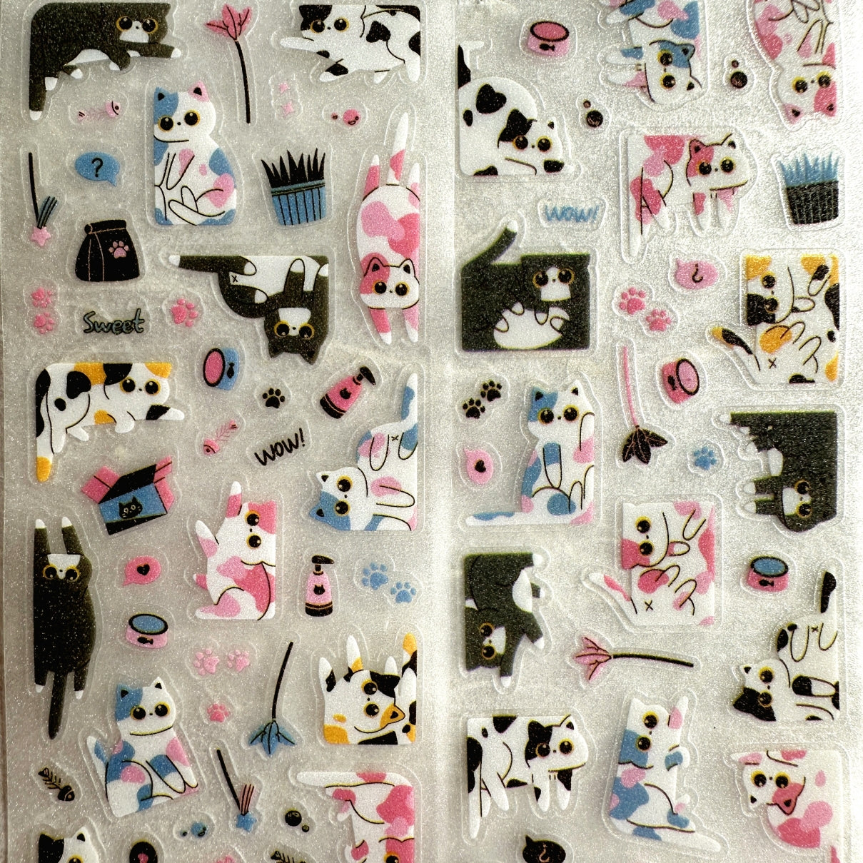 Yuxian - Meow Meow Toffee Box kiss-cut glitter PET tapes SAMPLES