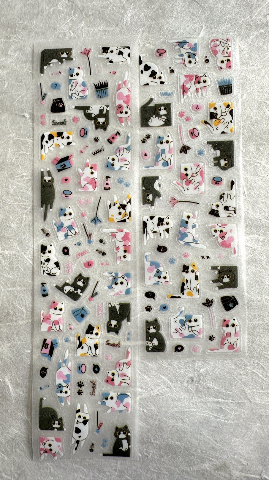 Yuxian - Meow Meow Toffee Box kiss-cut glitter PET tapes SAMPLES