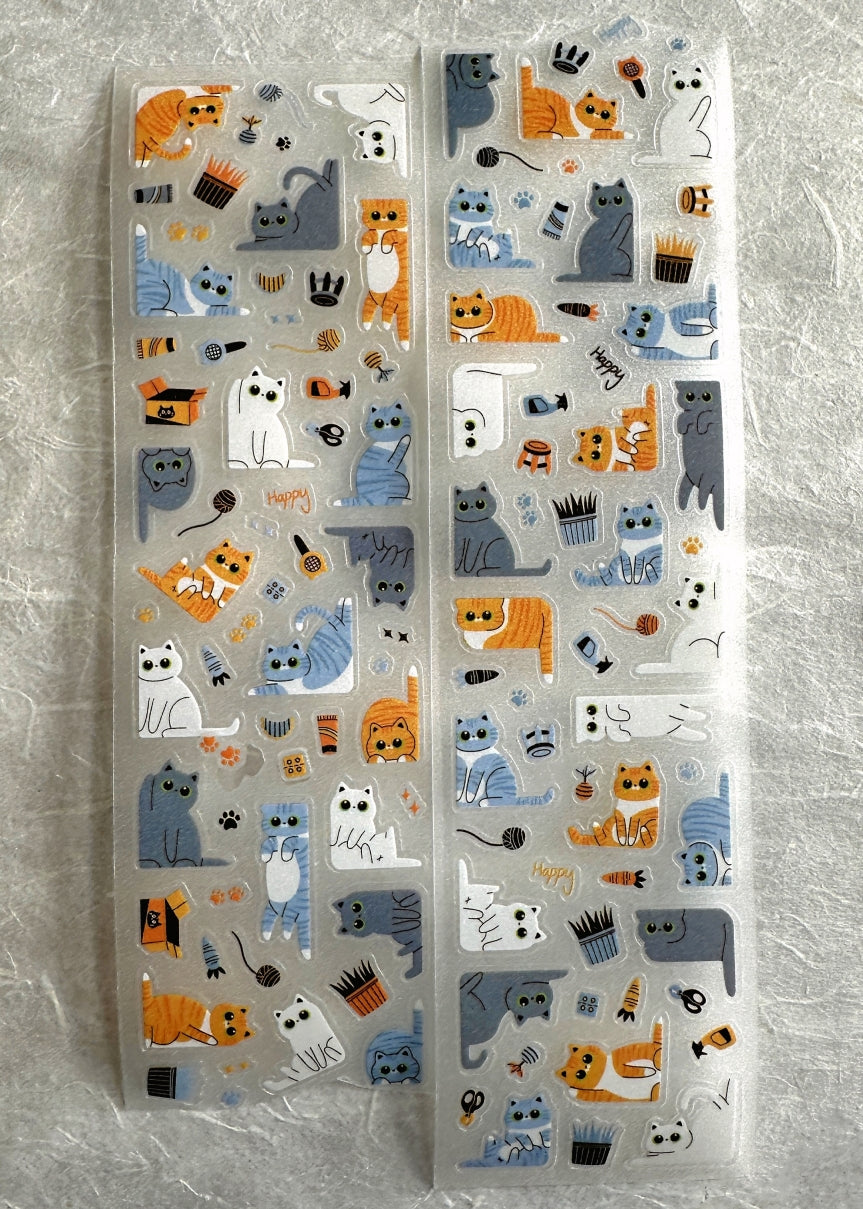 Yuxian - Meow Meow Toffee Box kiss-cut glitter PET tapes SAMPLES