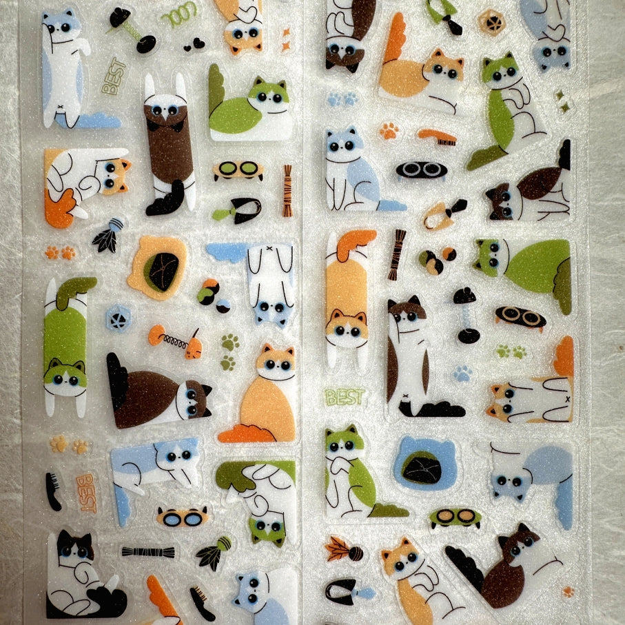 Yuxian - Meow Meow Toffee Box kiss-cut glitter PET tapes SAMPLES