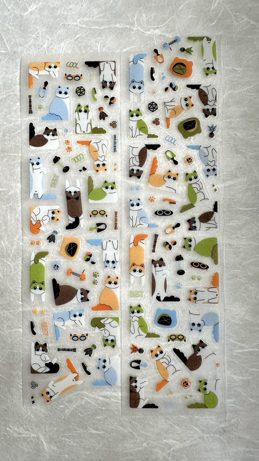 Yuxian - Meow Meow Toffee Box kiss-cut glitter PET tapes SAMPLES