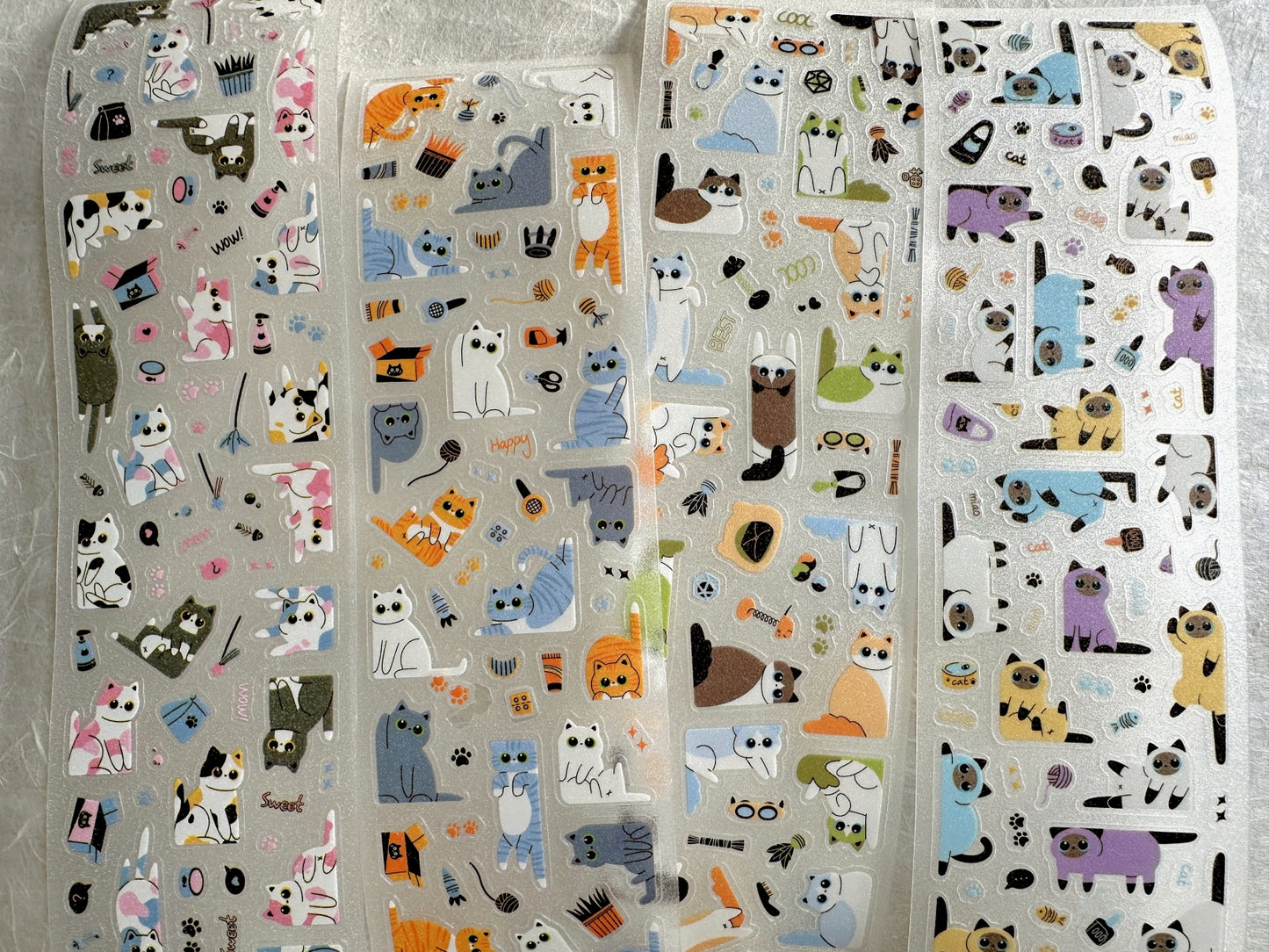 Yuxian - Meow Meow Toffee Box kiss-cut glitter PET tapes SAMPLES