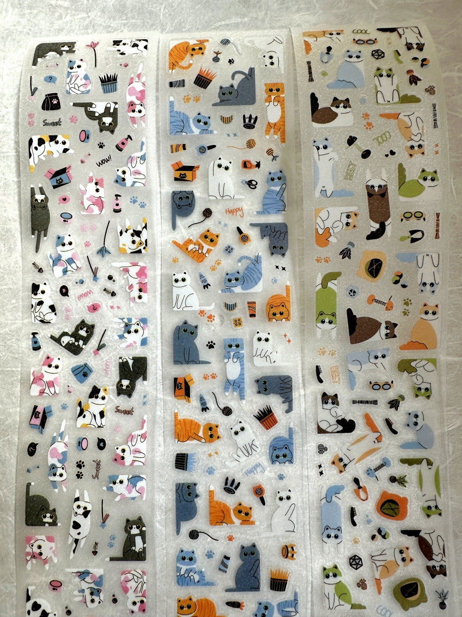 Yuxian - Meow Meow Toffee Box kiss-cut glitter PET tapes SAMPLES