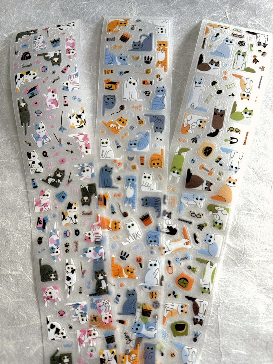 Yuxian - Meow Meow Toffee Box kiss-cut glitter PET tapes SAMPLES