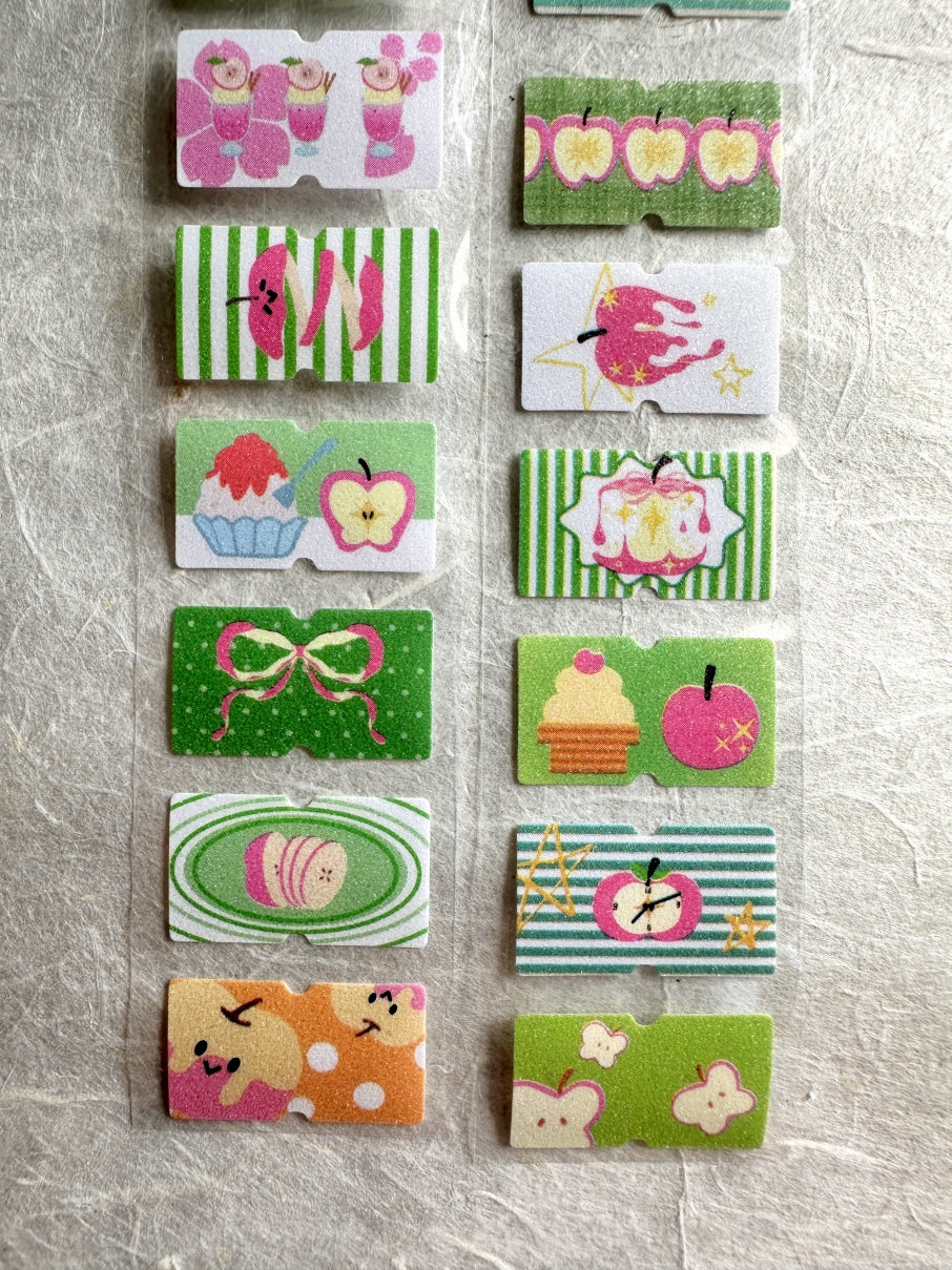 Yuxian - Apple Fantasy Forest Secrets label sticker roll SAMPLES