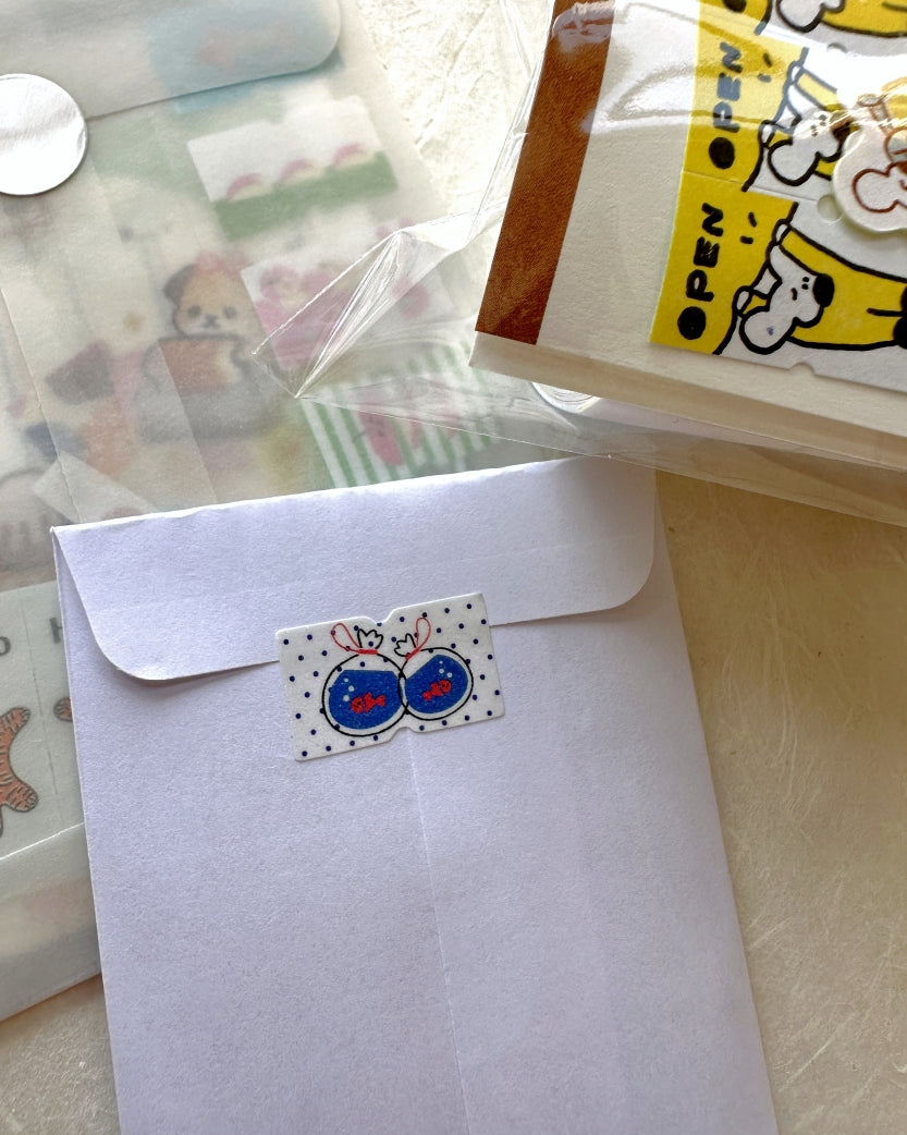Yuxian - Vintage Japanese-Style label sticker rolls SAMPLES
