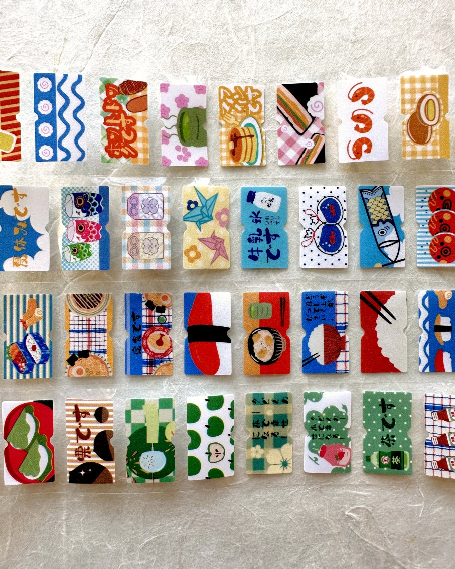 Yuxian - Vintage Japanese-Style label sticker rolls SAMPLES