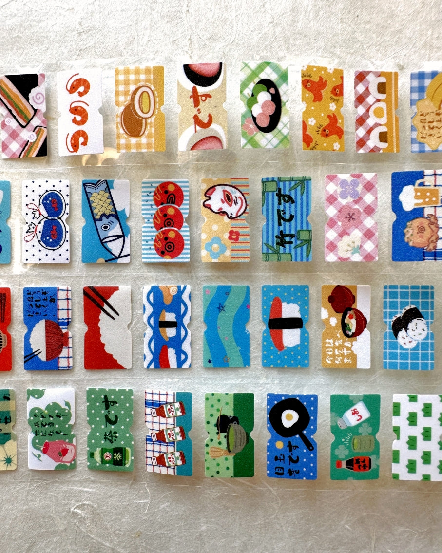Yuxian - Vintage Japanese-Style label sticker rolls SAMPLES