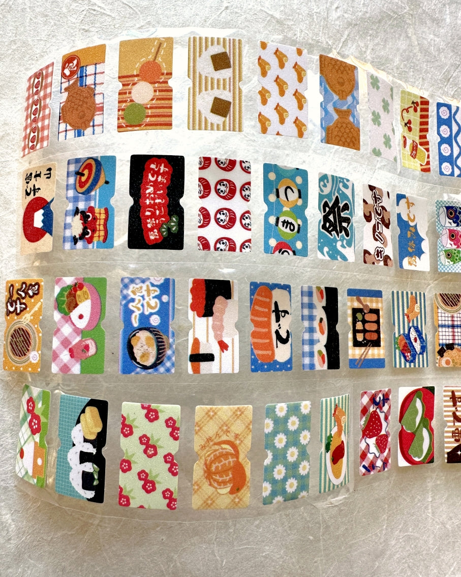 Yuxian - Vintage Japanese-Style label sticker rolls SAMPLES