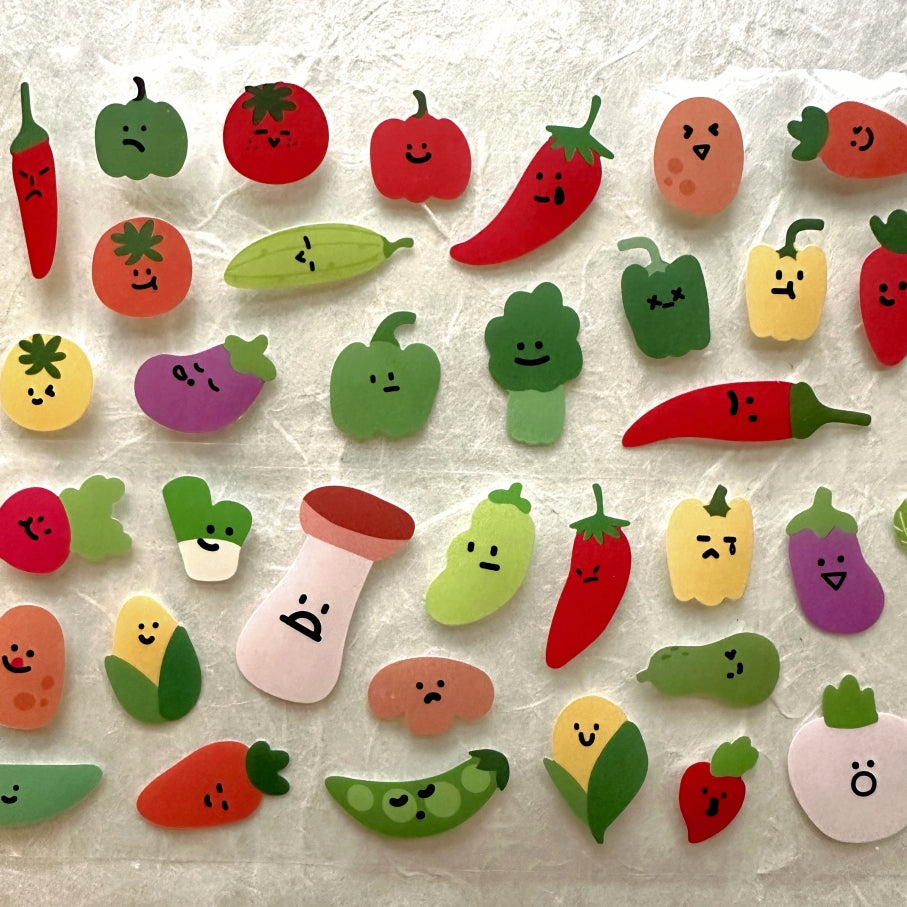Yuxian - Vegetable Mood die-cut paper sticker roll SAMPLES