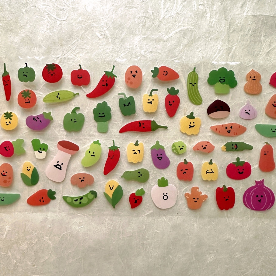 Yuxian - Vegetable Mood die-cut paper sticker roll SAMPLES