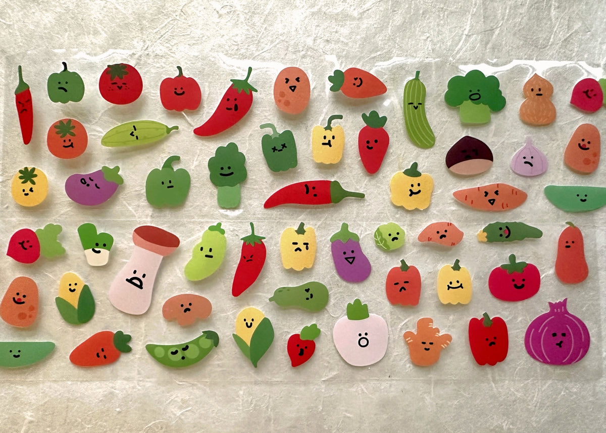 Yuxian - Vegetable Mood die-cut paper sticker roll SAMPLES