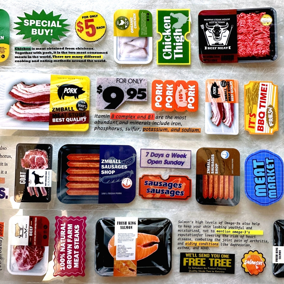 ZM.Ball - Supermarket Meat PET tape SAMPLES