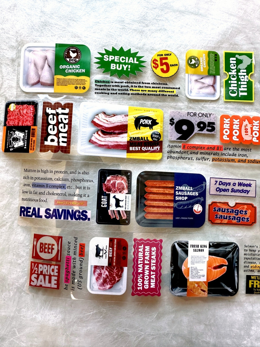ZM.Ball - Supermarket Meat PET tape SAMPLES
