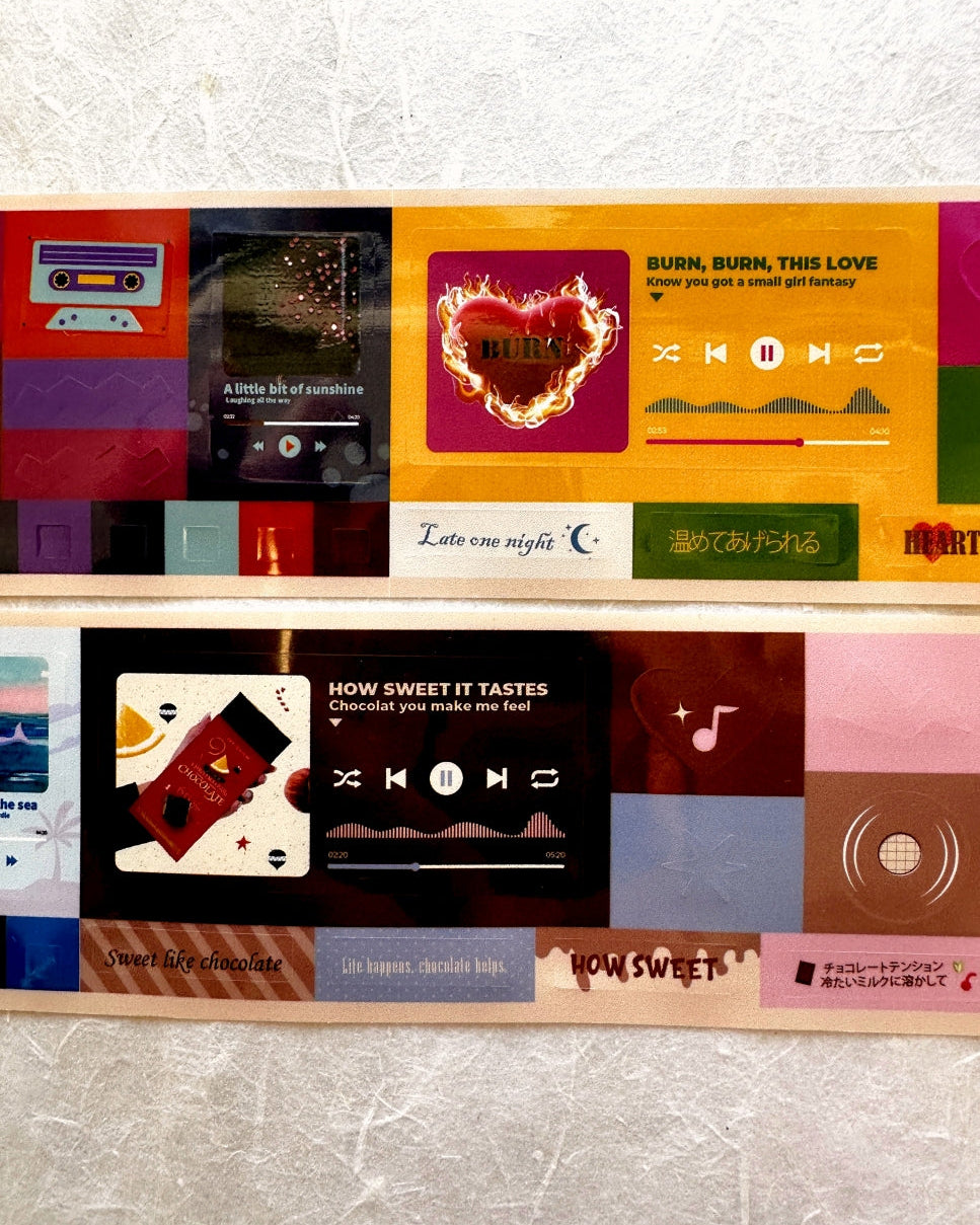 ZM.Ball - Music Notes kiss-cut PET tape SAMPLES