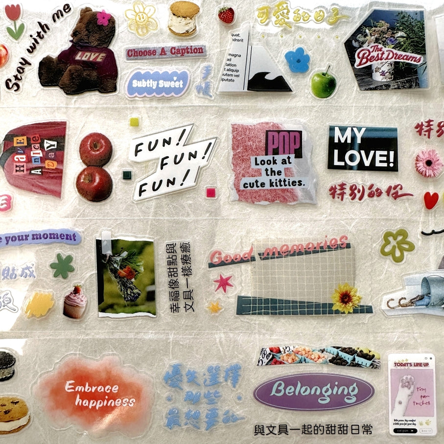 ZM.Ball x 沒有文青 - A Hint of Sweetness kiss-cut crystal PET tape SAMPLES