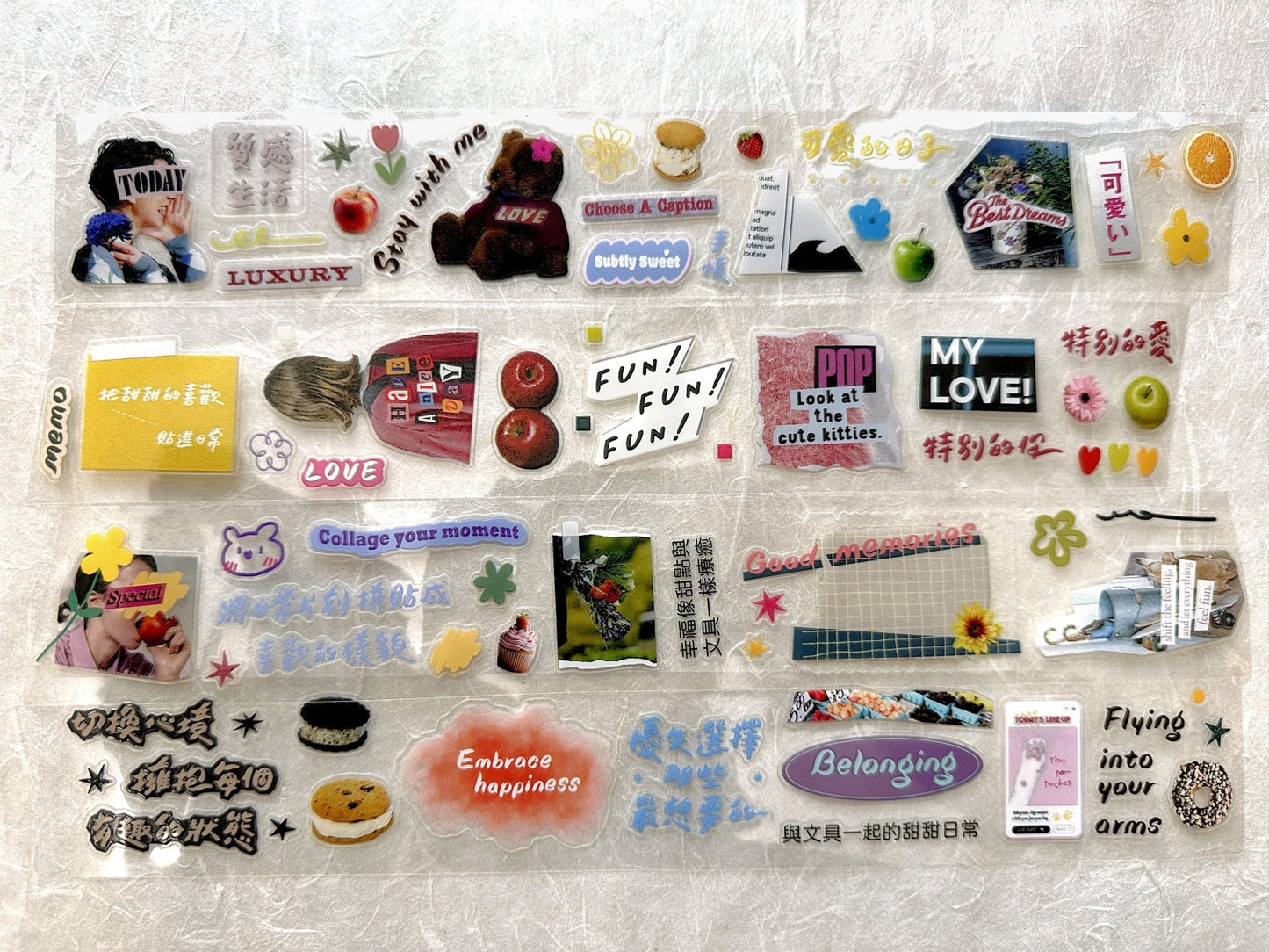 ZM.Ball x 沒有文青 - A Hint of Sweetness kiss-cut crystal PET tape SAMPLES