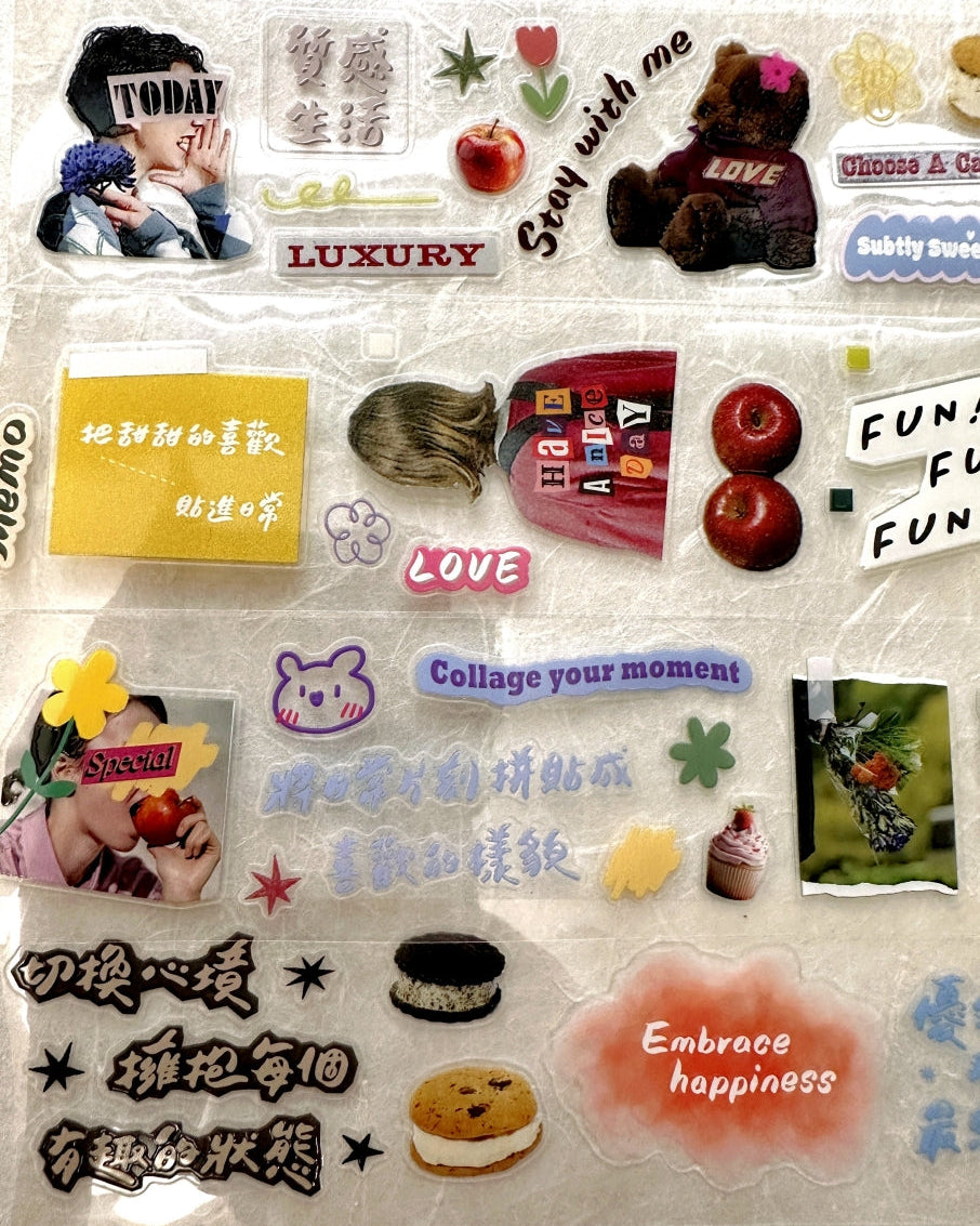 ZM.Ball x 沒有文青 - A Hint of Sweetness kiss-cut crystal PET tape SAMPLES