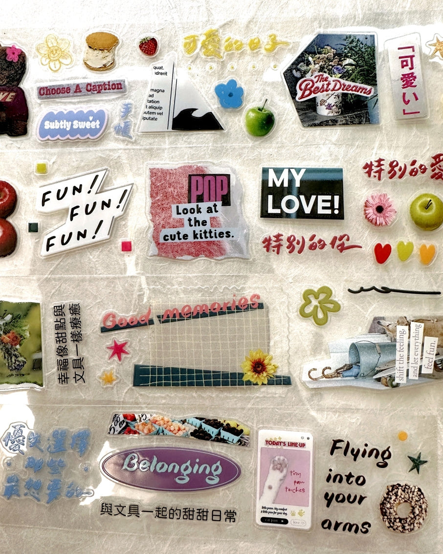 ZM.Ball x 沒有文青 - A Hint of Sweetness kiss-cut crystal PET tape SAMPLES