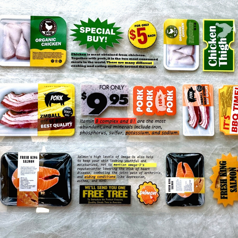 ZM.Ball - Supermarket Meat PET tape SAMPLES