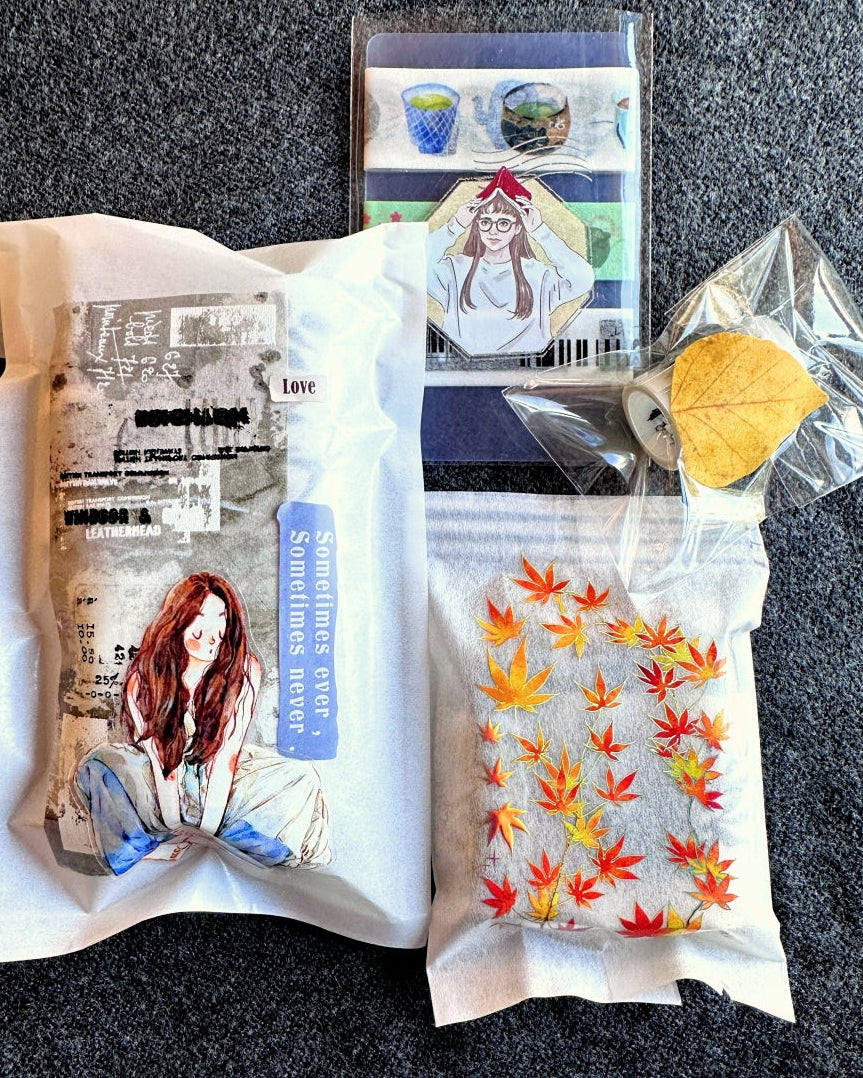 Jing Wu Zhi - Autumn Leaves gold iridescent PET tape SAMPLES