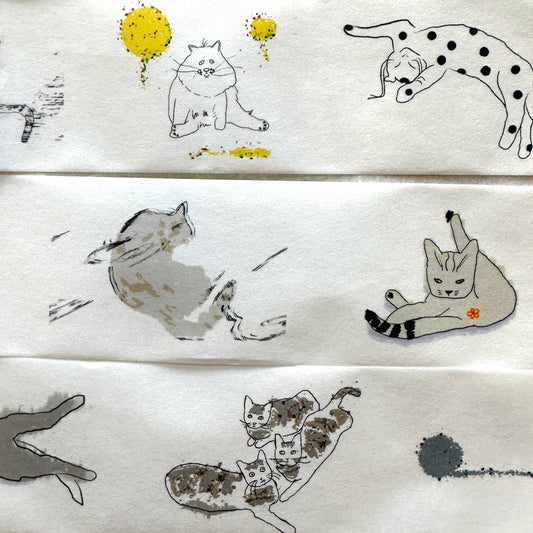 Zhihua - Glitch Cat washi tape SAMPLES