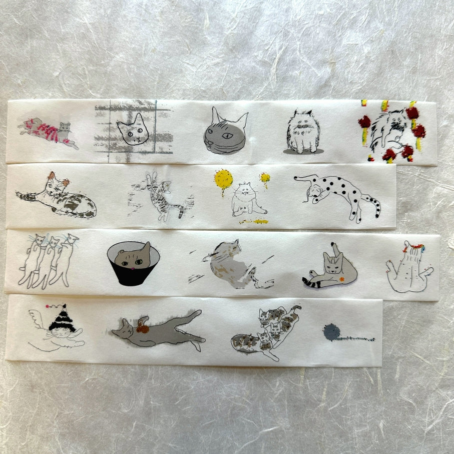 Zhihua - Glitch Cat washi tape SAMPLES