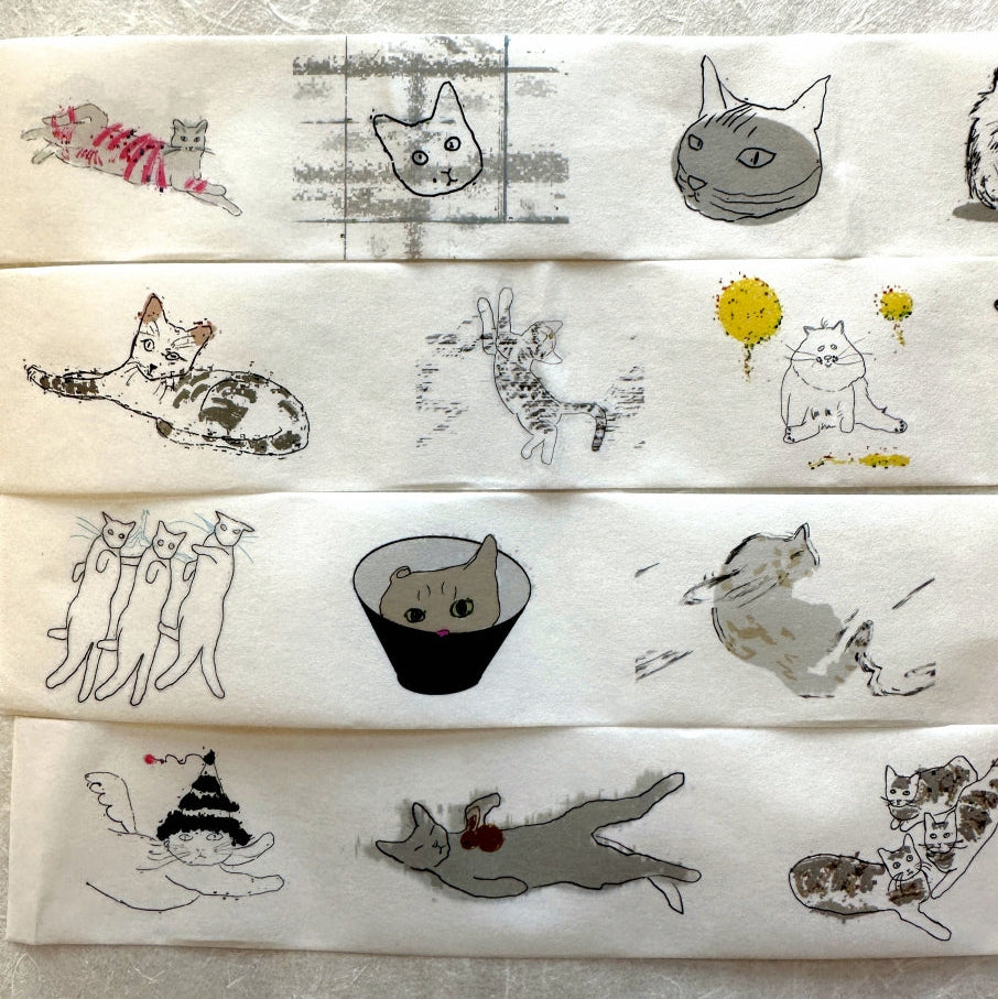 Zhihua - Glitch Cat washi tape SAMPLES