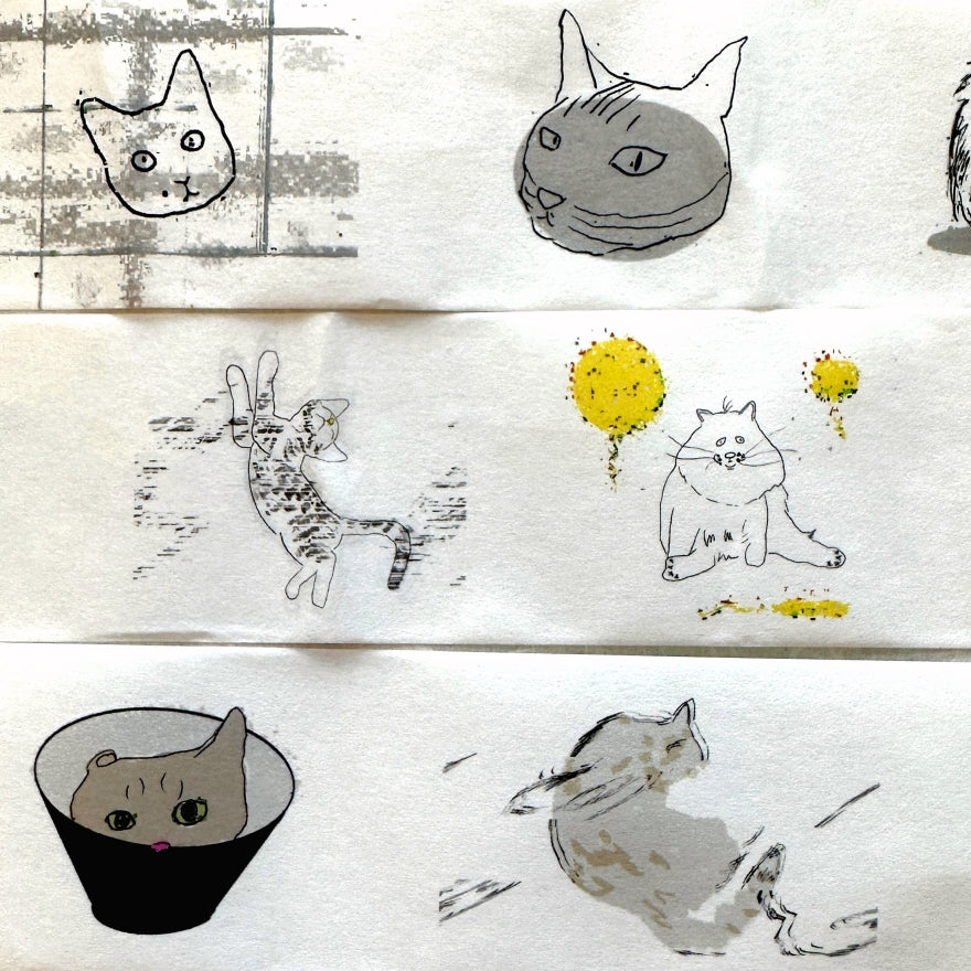 Zhihua - Glitch Cat washi tape SAMPLES