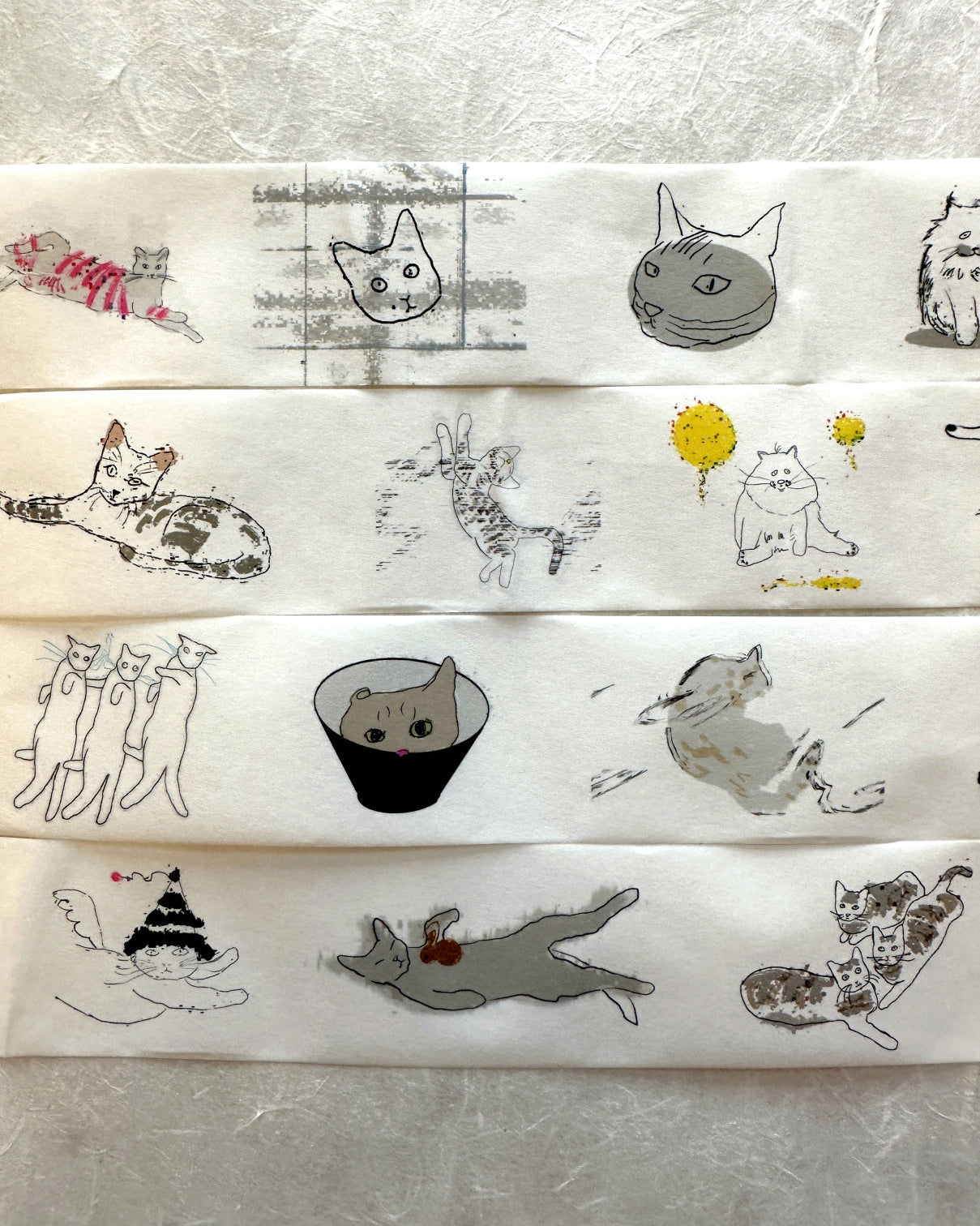 Zhihua - Glitch Cat washi tape SAMPLES