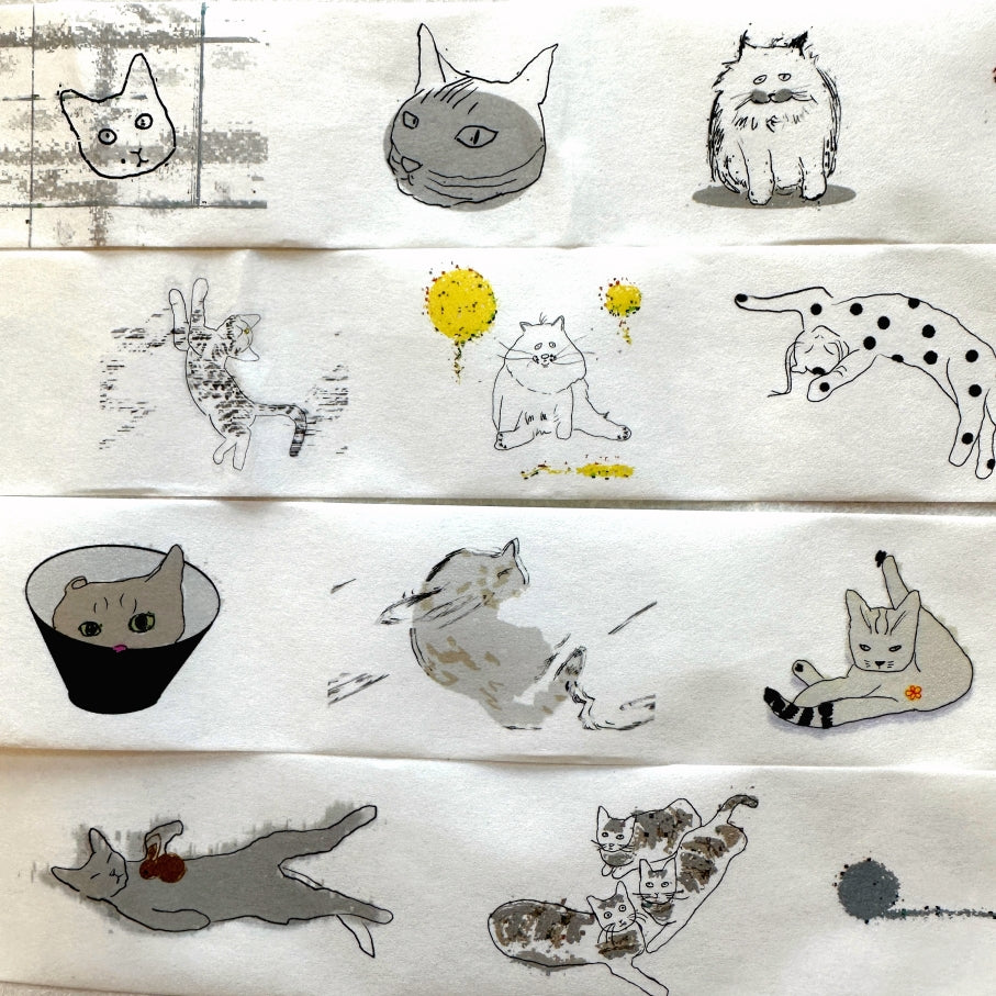 Zhihua - Glitch Cat washi tape SAMPLES