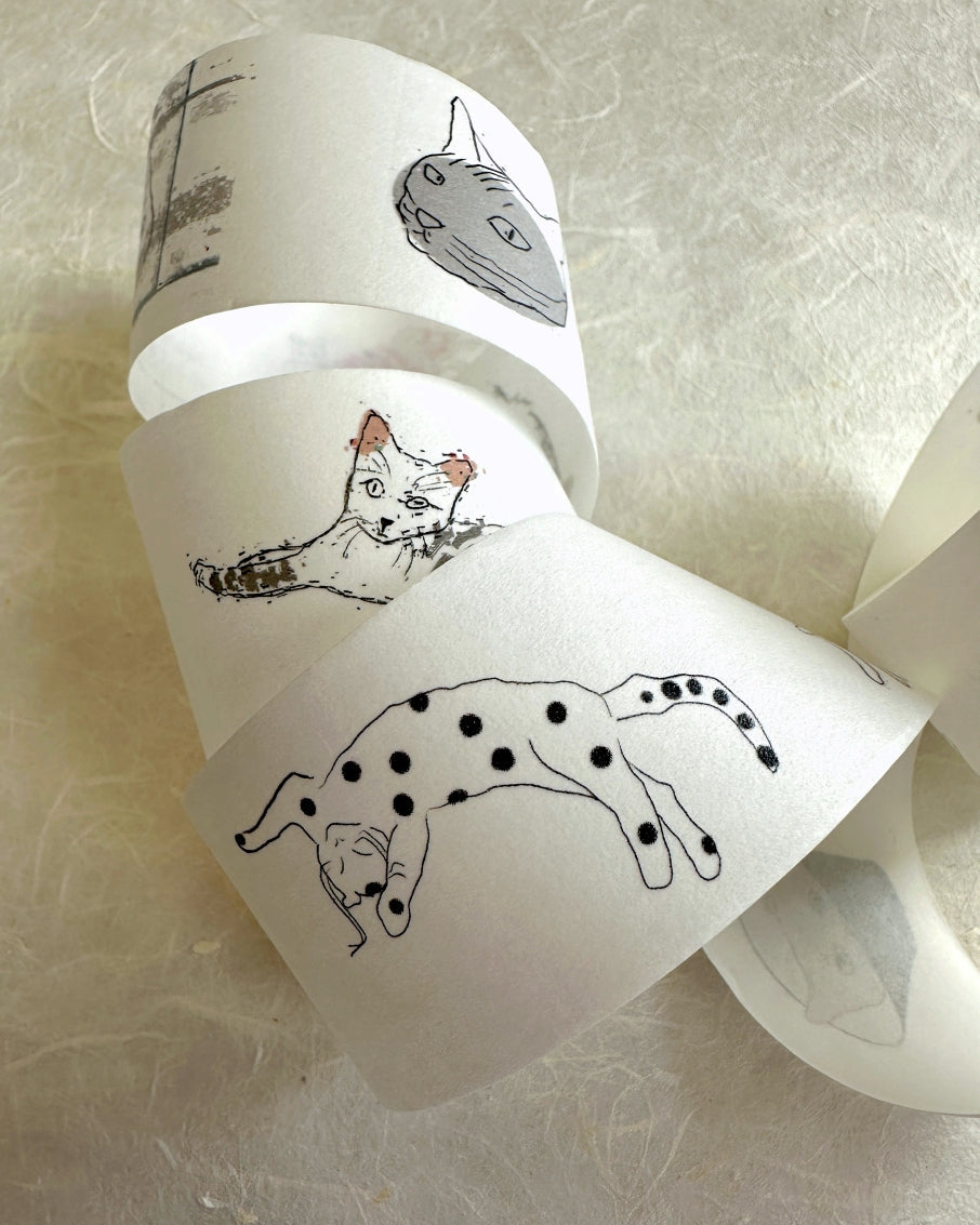 Zhihua - Glitch Cat washi tape SAMPLES