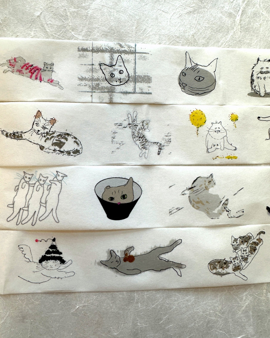 Zhihua - Glitch Cat washi tape SAMPLES