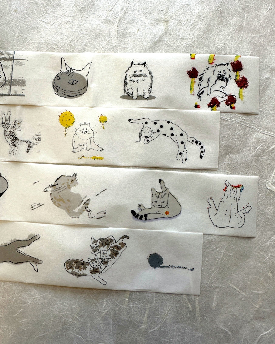 Zhihua - Glitch Cat washi tape SAMPLES