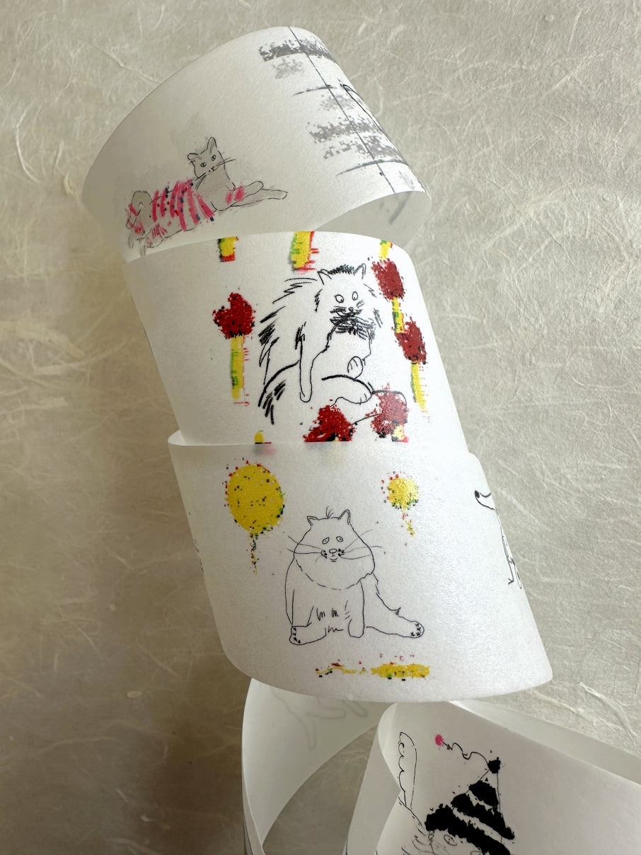 Zhihua - Glitch Cat washi tape SAMPLES