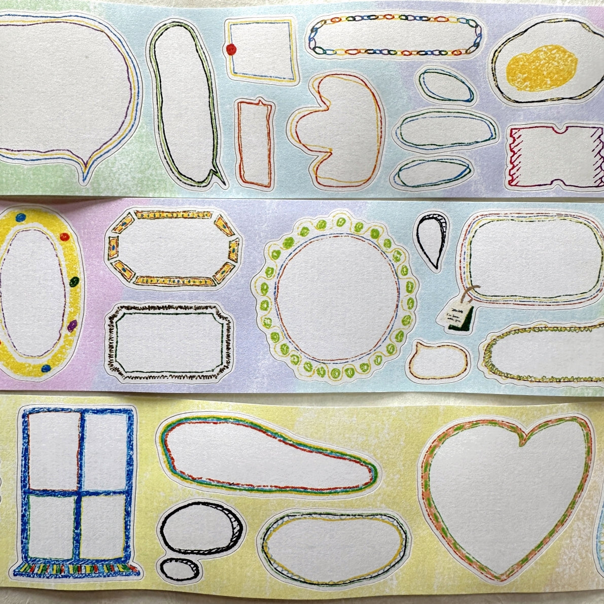 Zouzou - Colorful Festive Frame kiss-cut paper tape SAMPLES