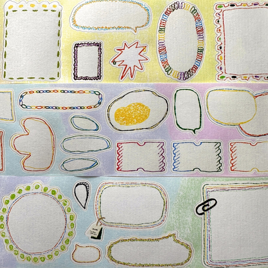 Zouzou - Colorful Festive Frame kiss-cut paper tape SAMPLES