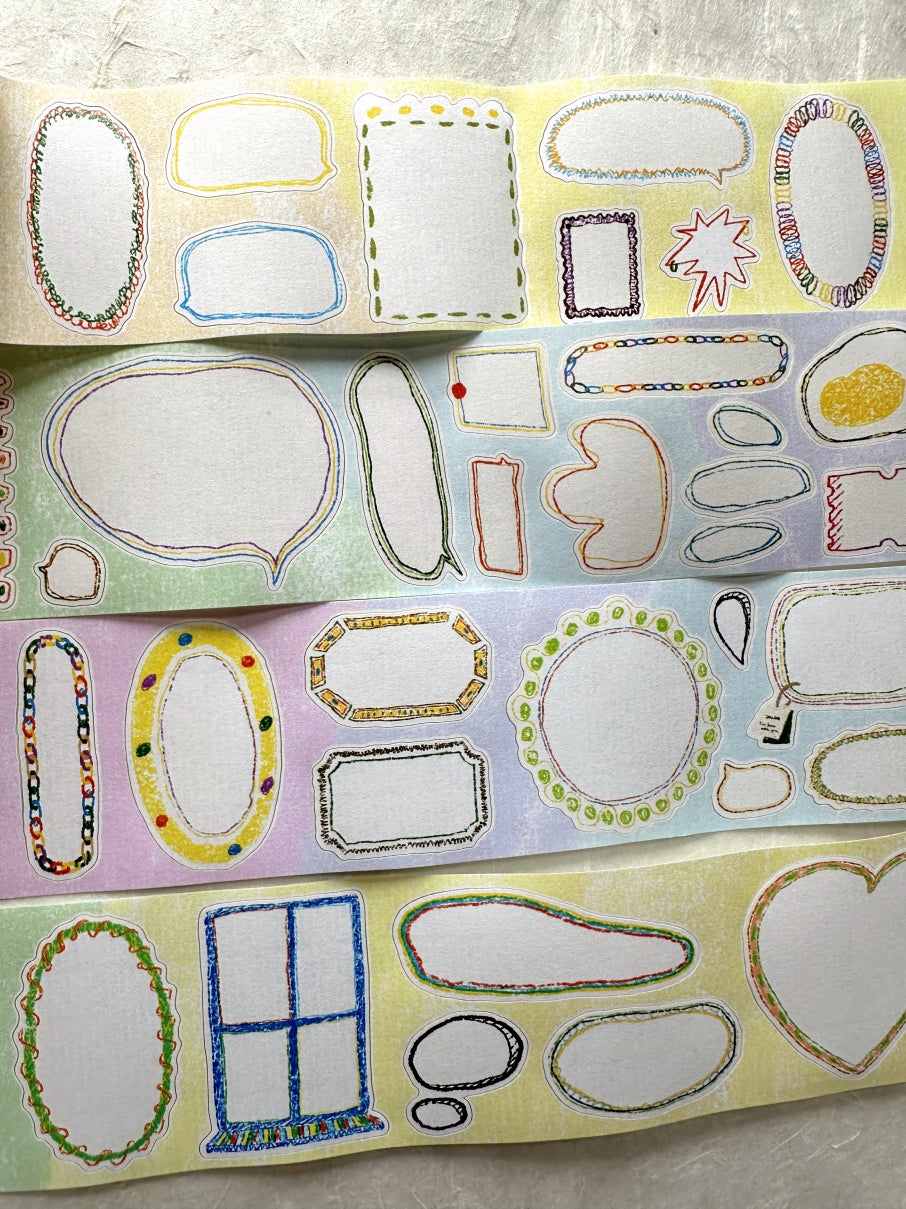 Zouzou - Colorful Festive Frame kiss-cut paper tape SAMPLES