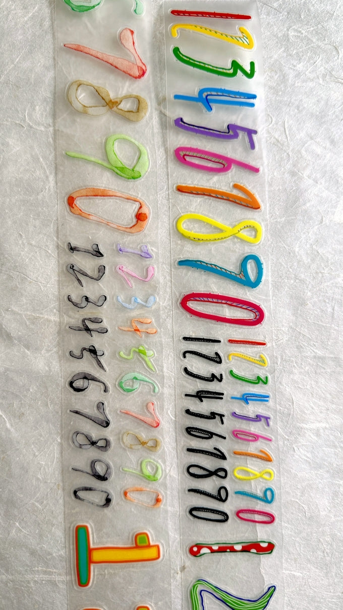 Zouzou - Graffiti Numbers kiss-cut PET & synthetic paper tape (4 cm x 218 cm) SAMPLES