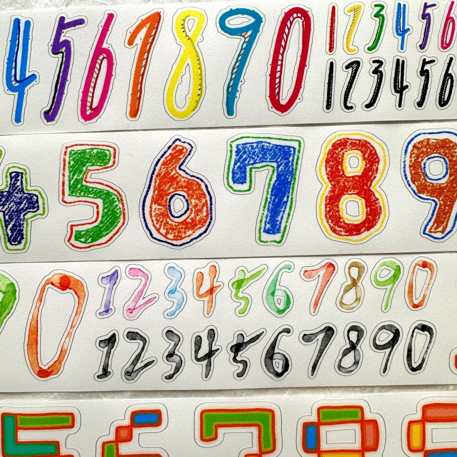 Zouzou - Graffiti Numbers kiss-cut PET & synthetic paper tape (4 cm x 218 cm) SAMPLES