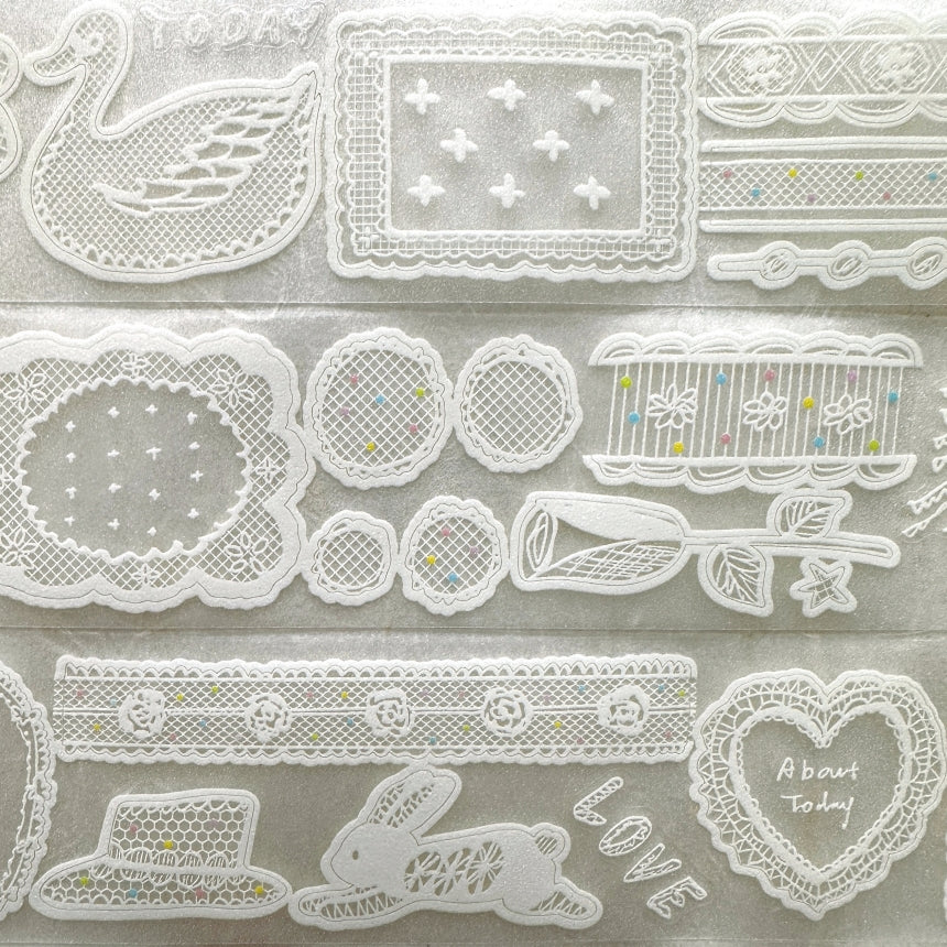 Molinta - Old Paris Lace kiss-cut glitter PET tape SAMPLES