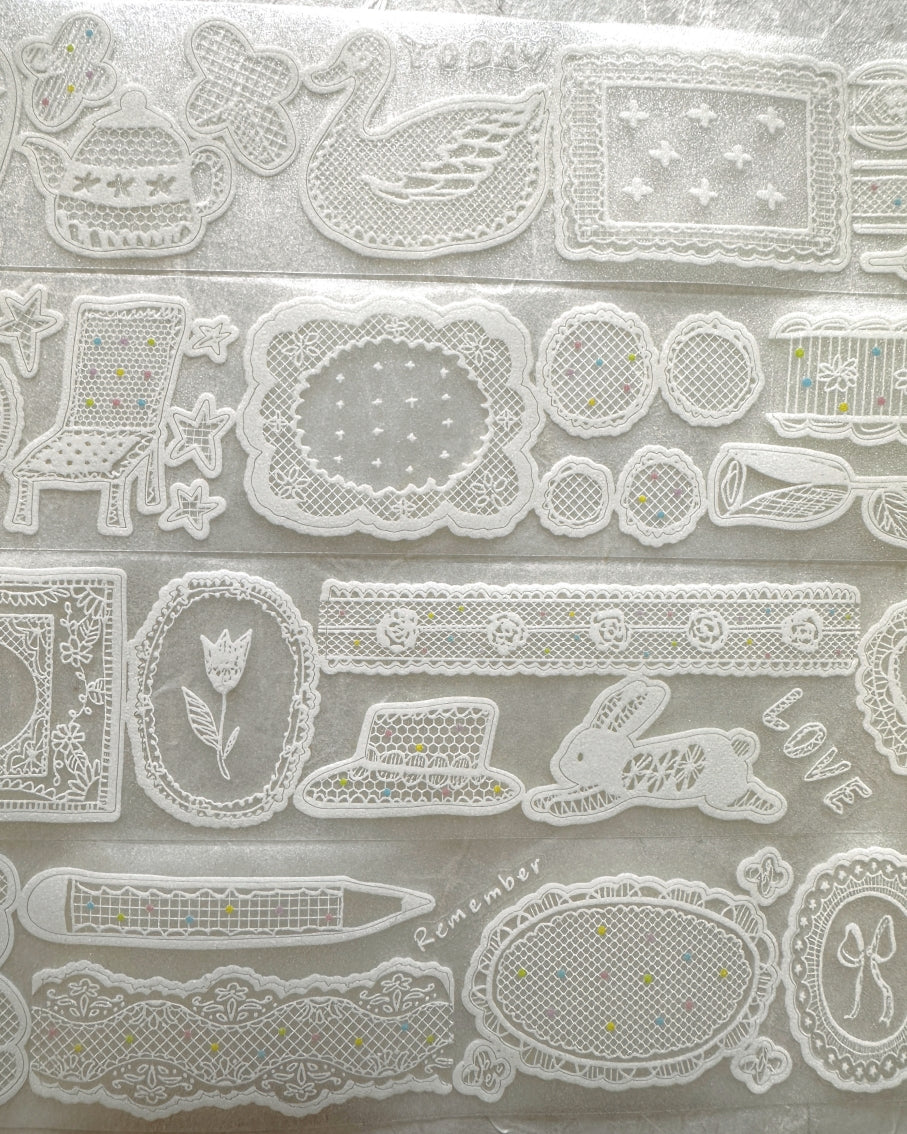 Molinta - Old Paris Lace kiss-cut glitter PET tape SAMPLES