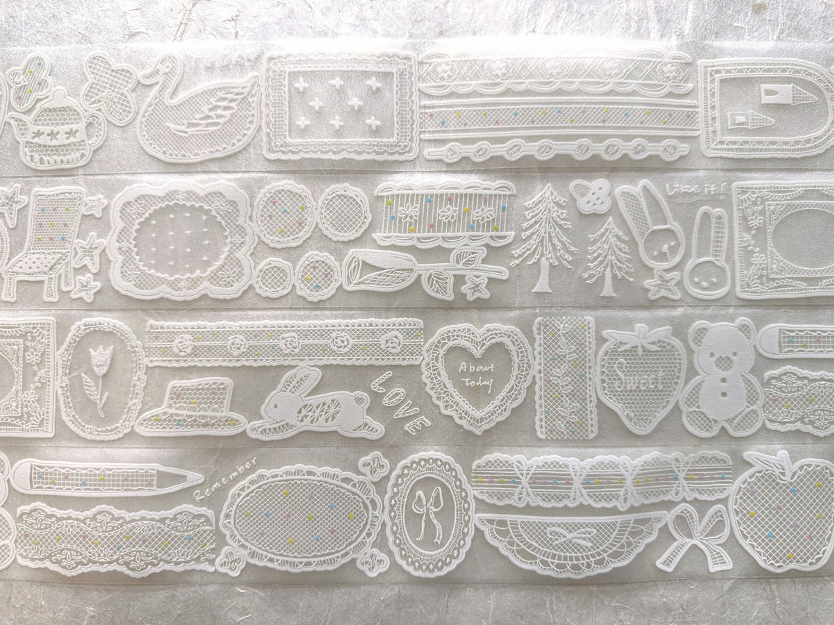Molinta - Old Paris Lace kiss-cut glitter PET tape SAMPLES