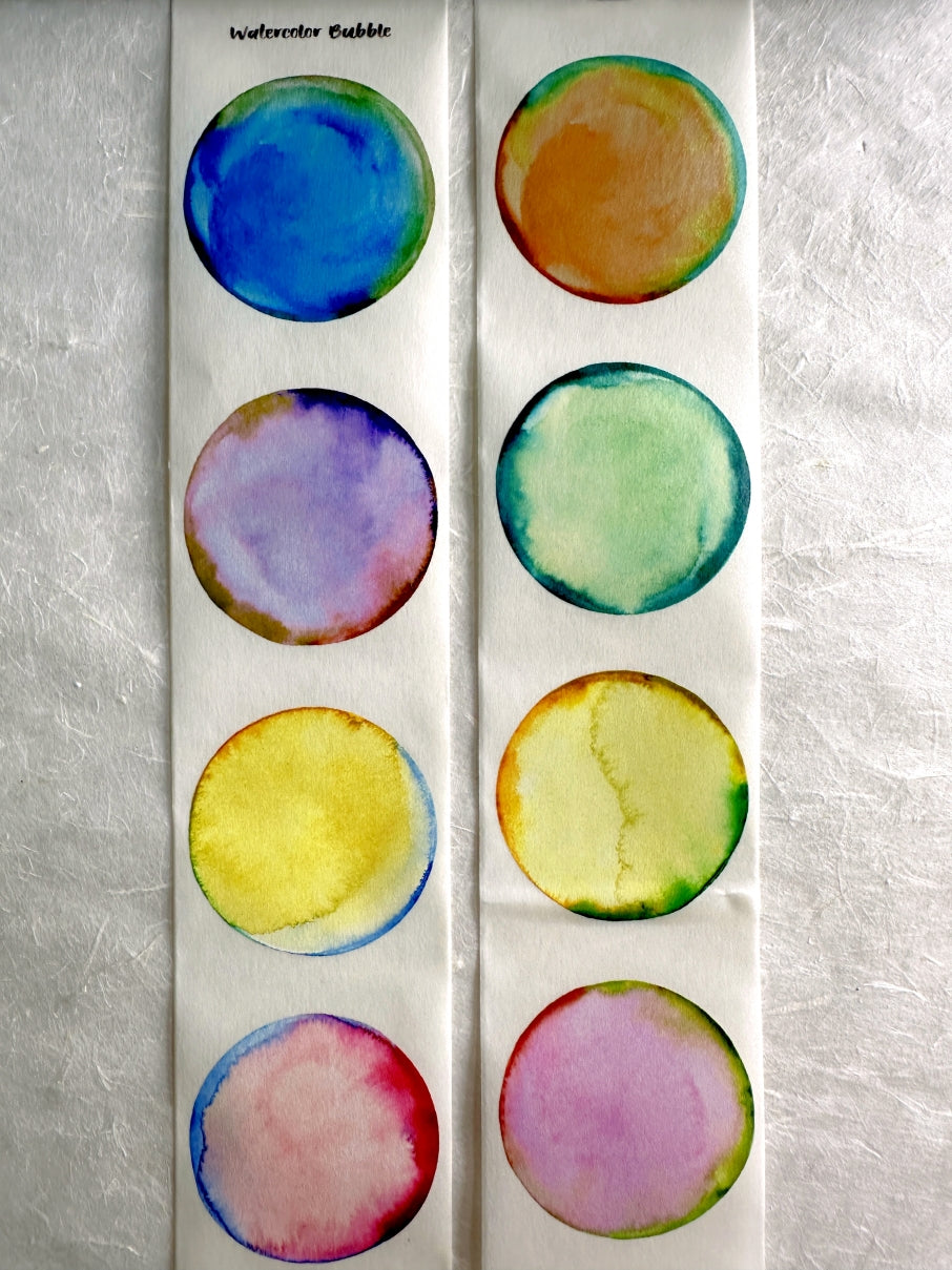 byumee - Watercolor Bubble washi tape SAMPLES