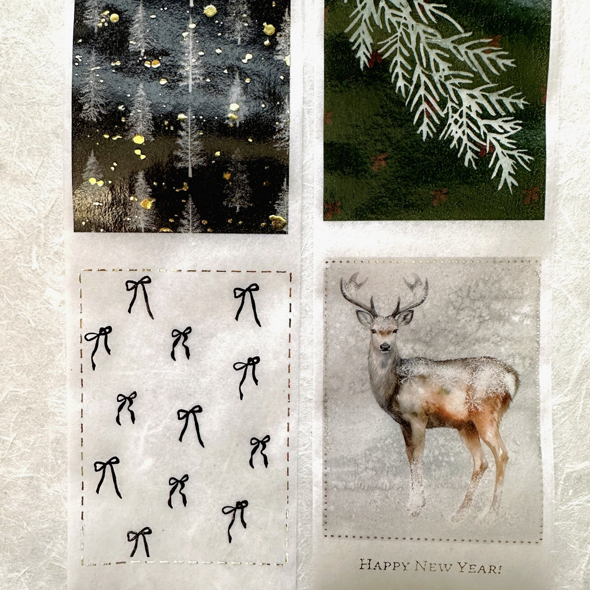 byumee - Merry Christmas gold-foil vellum paper roll (6 cm x 200 cm) SAMPLES