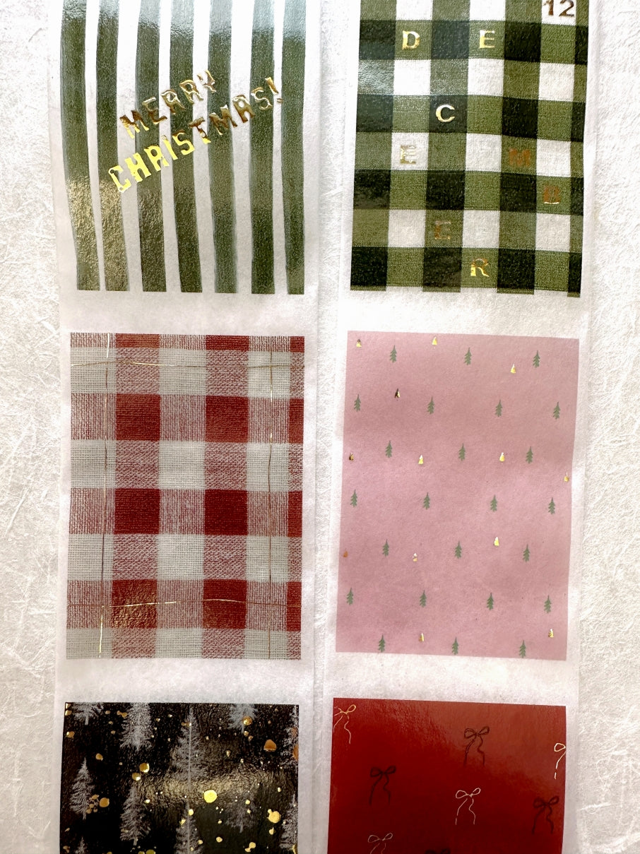 byumee - Merry Christmas gold-foil vellum paper roll (6 cm x 200 cm) SAMPLES
