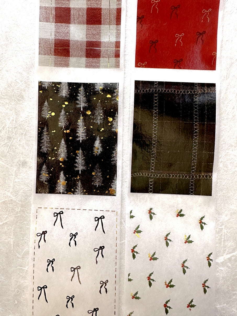 byumee - Merry Christmas gold-foil vellum paper roll (6 cm x 200 cm) SAMPLES